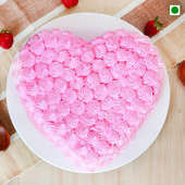 Heart-shape Strawberry Anniversary Cake Eggless